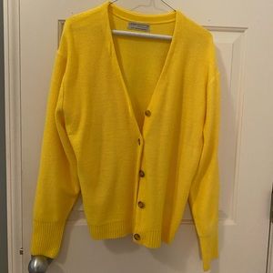 Yellow Urban Outfitters Button Cardigan